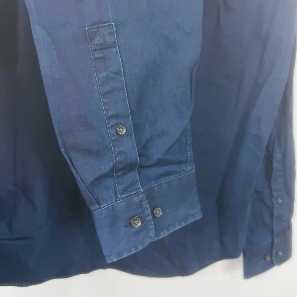 Vince Navy Soft Cotton Classic Button Up Shirt Large